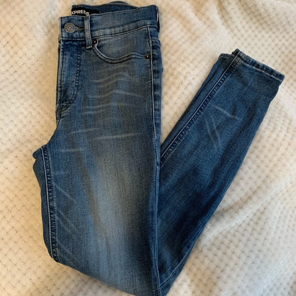 Express high waisted skinny jeans